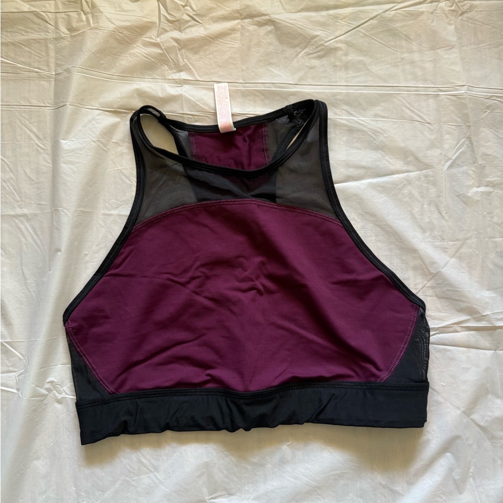 Victoria’s Secret PINK Sports Bra Maroon Racerback Mesh Unlined Medium